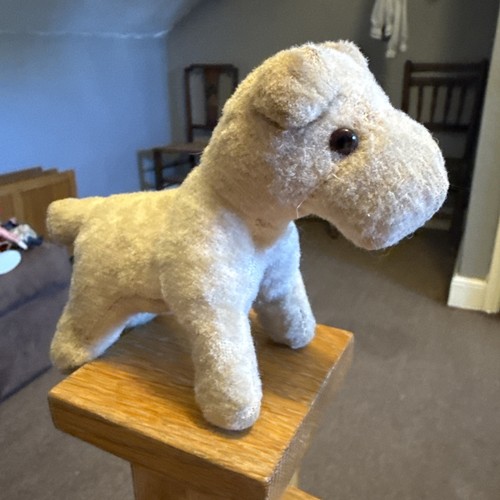 Vintage mohair plush dog - /,