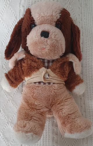 Vintage brown dog soft - toy, 15"